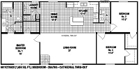Sectional Mobile Home Floor Plan 6611