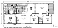 Sectional Mobile Home Floor Plan 6643